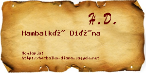 Hambalkó Diána névjegykártya