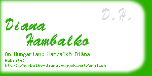 diana hambalko business card